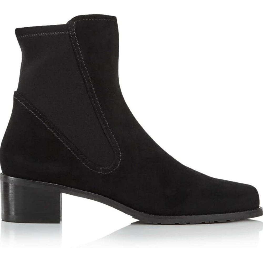 STUART WEITZMAN Womens Black Suede Stretch Lynelle Block Heel Booties 8